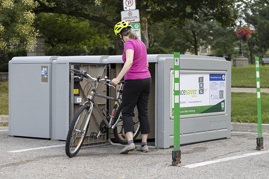 Enclosed store bike storage